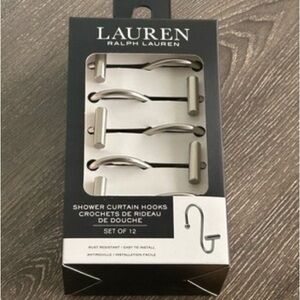 Lauren Ralph Lauren Silver S-Shaped Shower Curtain Hooks - Set of 12